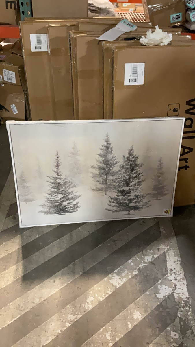 VTQTCBGRQ Framed Winter Christmas Tree Poster, Cedar Canvas Painting