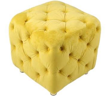 Modern Velvet Upholste Ottoman, Exquisite Small End Table, Soft Foot Stool,Dressing Makeup Chair, Comfortable Seat For Living Room, Bedroom, Entrance