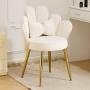 Modern White Petal-Back Accent Chair with Gold Legs