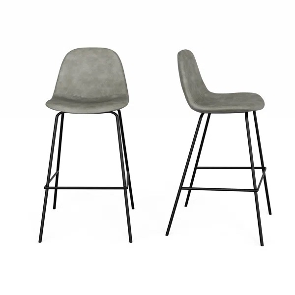 Set of 2 Gray barstool Chairs