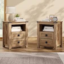 Nightstand with Two Drawers, 2-Piece Set
