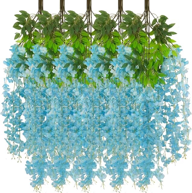 25 Pack Lake Blue Wisteria Flowers Decor