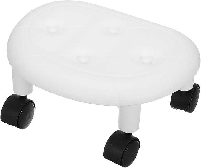 Rolling Tufted Stool with Casters