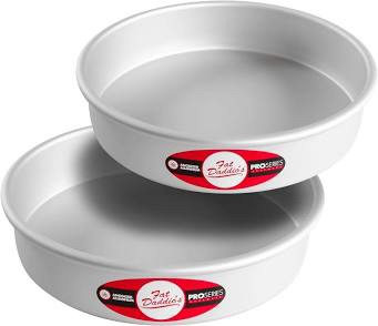 Set of 2 Fat Daddio's Round Layer Cake Pan 9x2 Inch