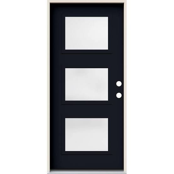 Hardware only JELD-WEN 36 in. x 80 3 Lite Satin Etched Decorative GlassJELD-WEN 36 in. x 80 3 Lite Satin Etched Decorative Glass