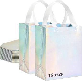 RACETOP 15 Pcs Iridescent Gift Bags/Goodie Bags