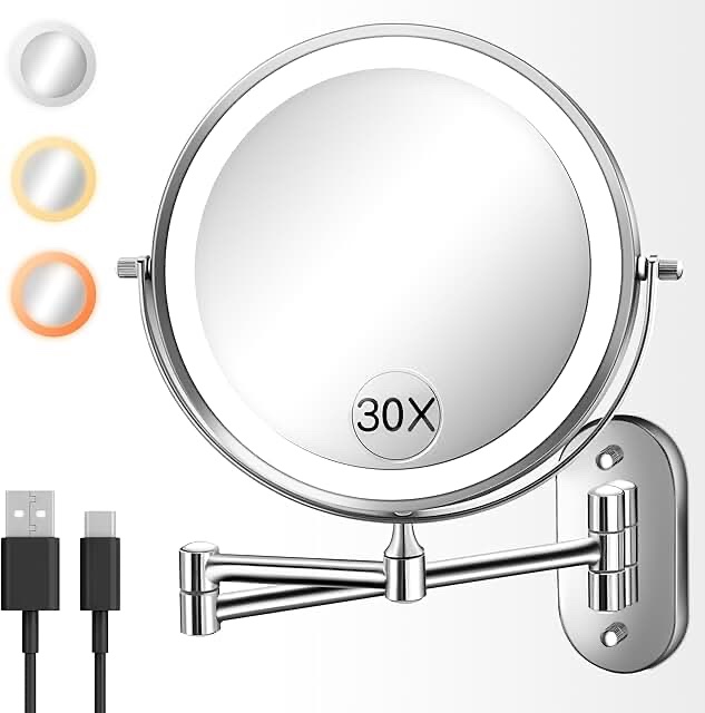 Girimax Wall Mounted Makeup Mirror, No Light