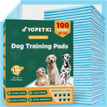 YOPETKI Extra Large Dog Training Pads 100 Count (28" x 34")