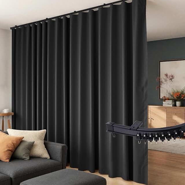 Hoeflife Ceiling Track Curtain Set