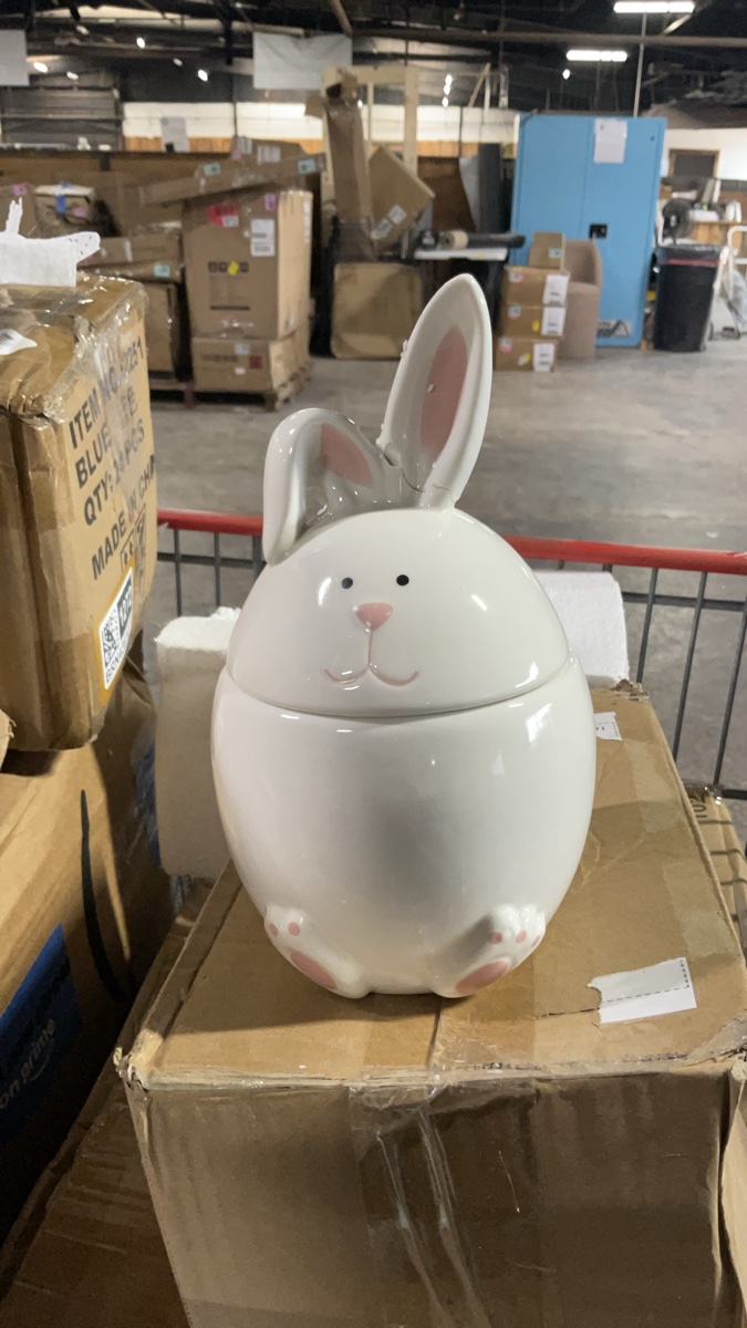 (Broken ear pictured)Ceramic Easter Bunny Cookie Jar