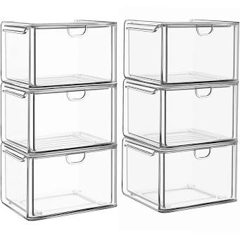 Caktrale 6 Pack Small Stacking Pantry Storage Bins