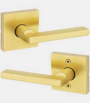 3pc Set Interior Kwikset Halifax Passage Lever - Satin Brass