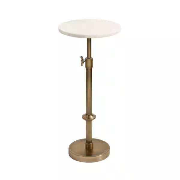 Kateand Laurel White Stone/marble Table Mini