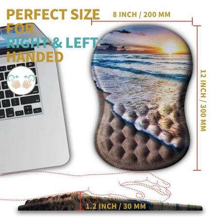 Hokafenle Ergonomic Mouse Pad & Desk (12x8 inch, Sunrise Beach)