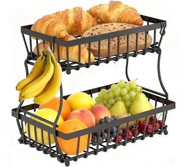 2-Tier Foldable Fruit and Vegetable Storage Basket
