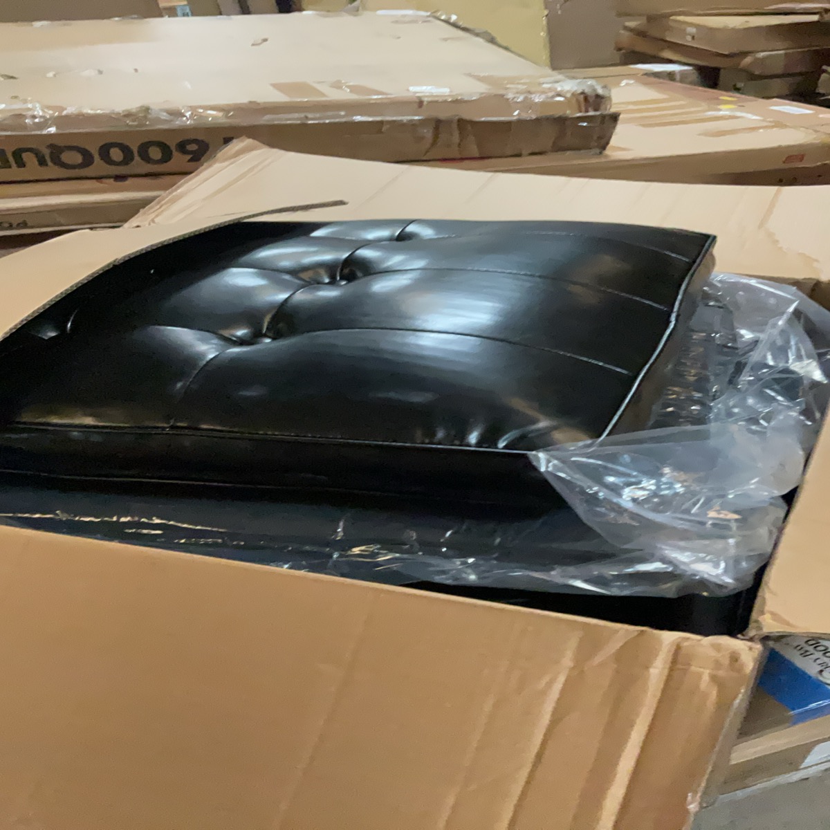 Black Leather Cushions And Couch Pieces