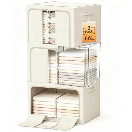 LeArex Clothes Storage Bins Foldable Organizers for Clothes, Blankets, and Toys