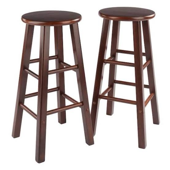Bar Stools Walnut Finish Case Pack of 2