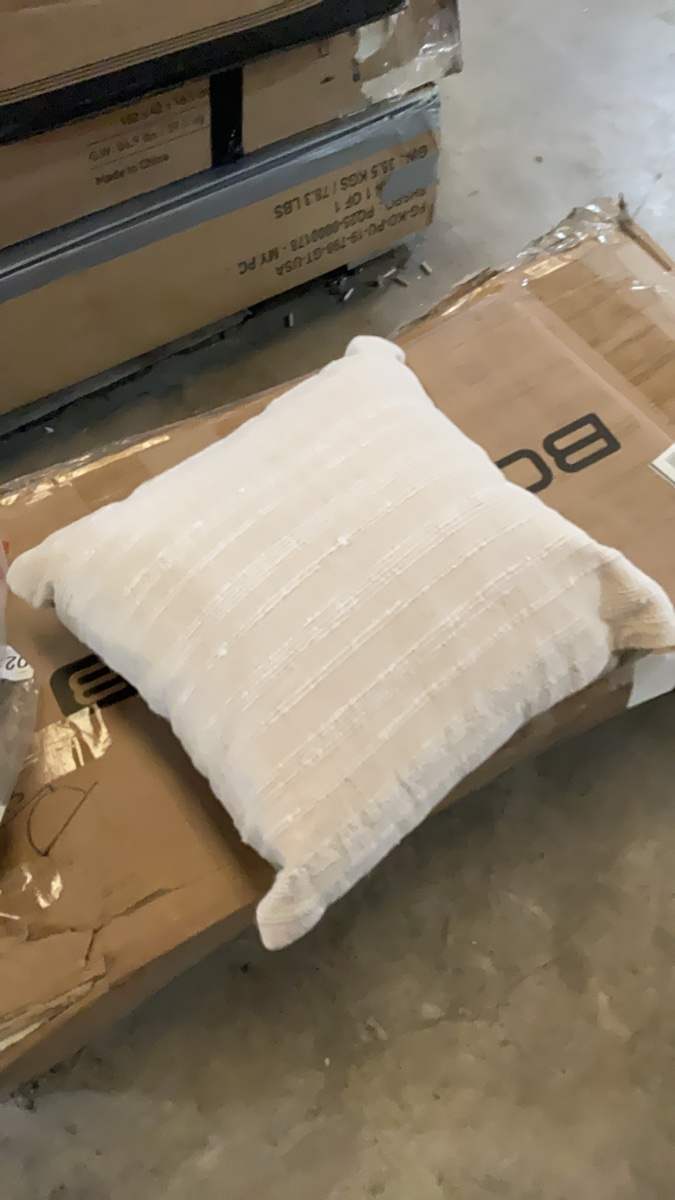 Textured Beige Throw Pillow