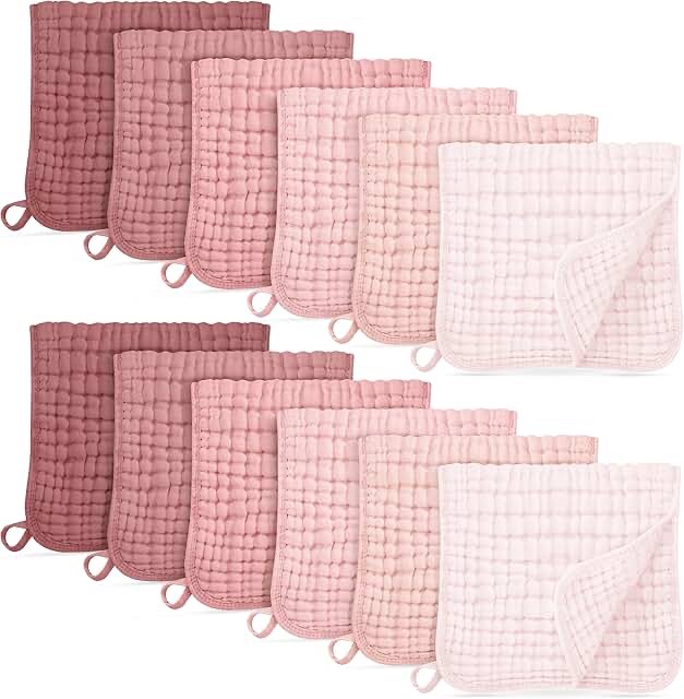 Univoll Muslin Burp Cloths 20" x 10" Pink