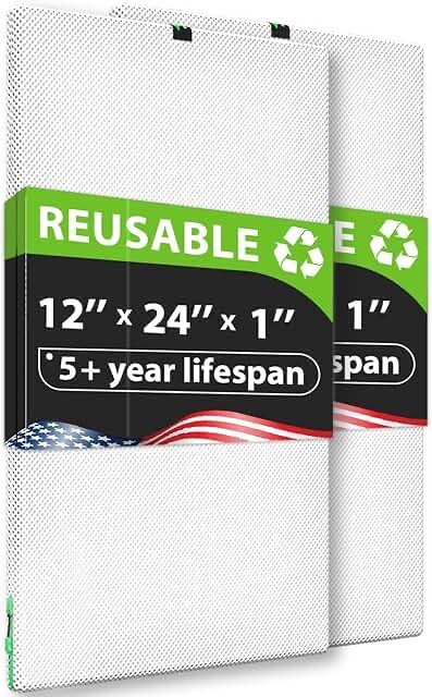 REair 12x24x1 Air Filter Pro (Includes 2 Filters & 1 Frame)