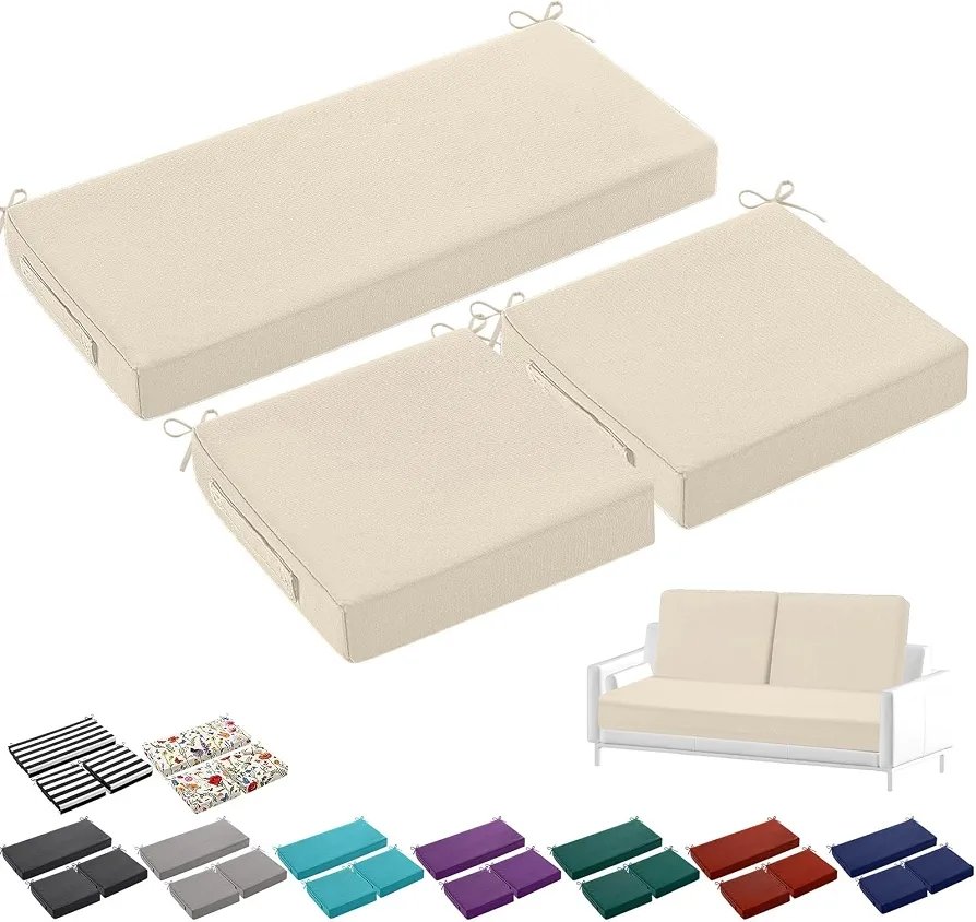 Small Outdoor Patio Cushions (Set of 3)