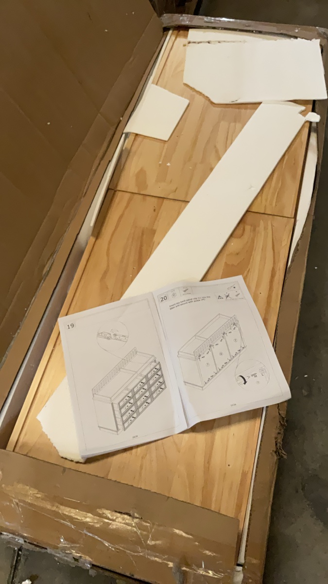 Unassembled Wooden Dresser / Chest of Drawers