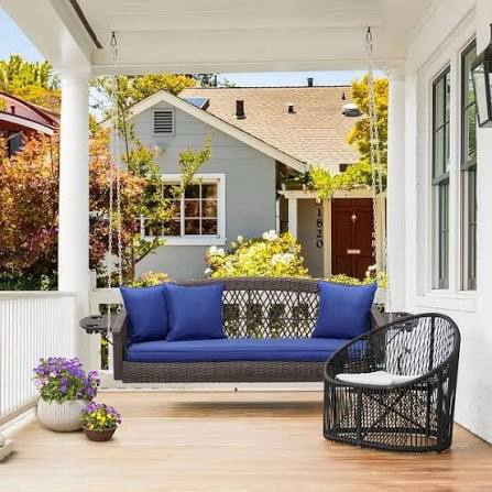 Outdoor Patio Swing Bench with Cushions