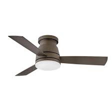 Hinkley 44" Trey Indoor/Outdoor LED Ceiling Fan, Metallic Matte Bronze