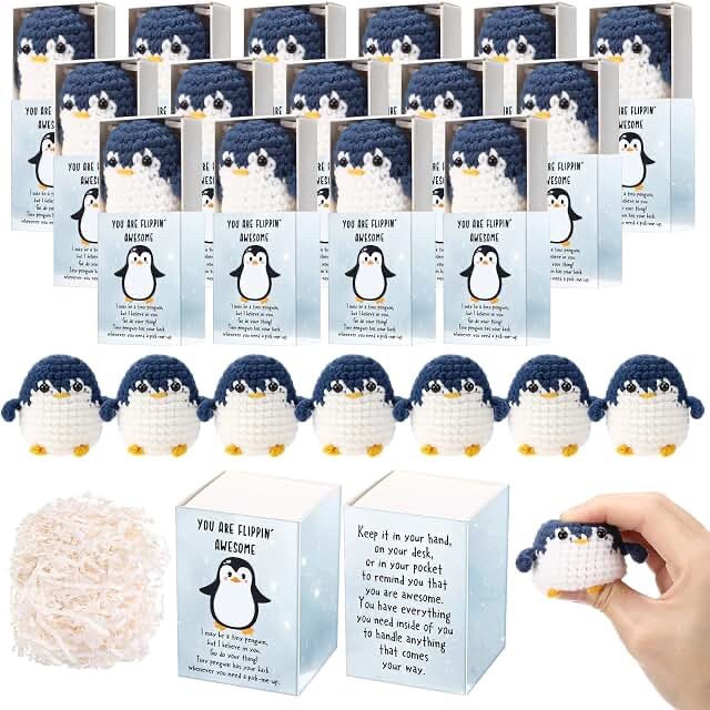 Gemscream 12 Sets Pocket Hug Party Favors (Penguin Balls)
