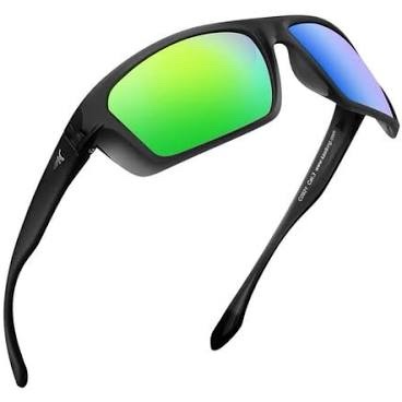 KastKing Huzzah Polarized Sunglasses, Green/Gold Mirror