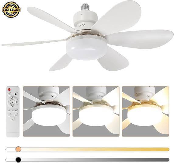 Socket Ceiling Fan Light 20.5-inch