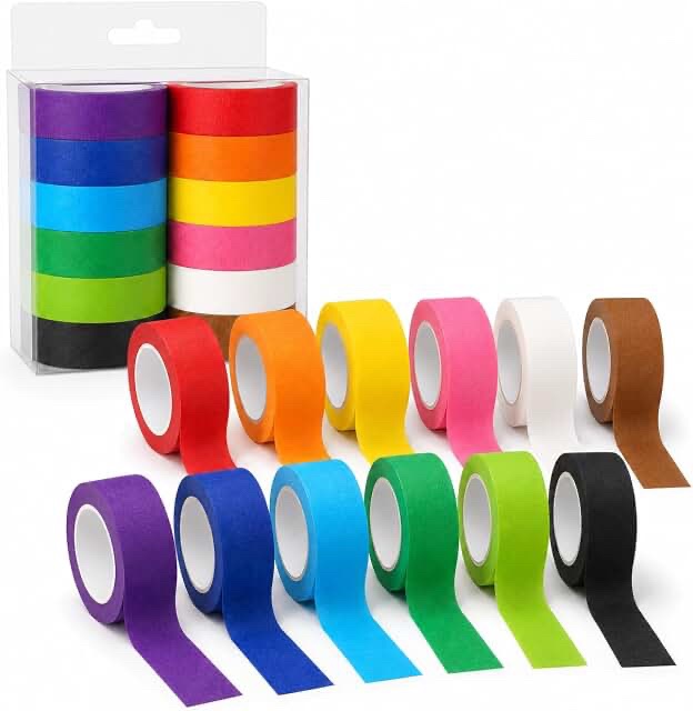 Oleitoon 24 Colors Masking Tape 1" x 15 Yards