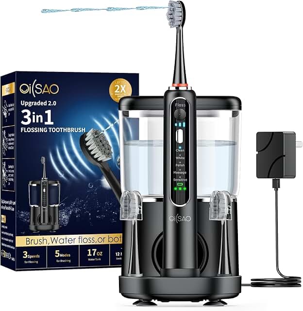 OiSAO Upgraded 2.0 3-in-1 Flossing Toothbrush