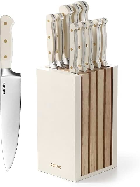 Carote 11-Piece Kitchen Knife Set with Hardwood Block