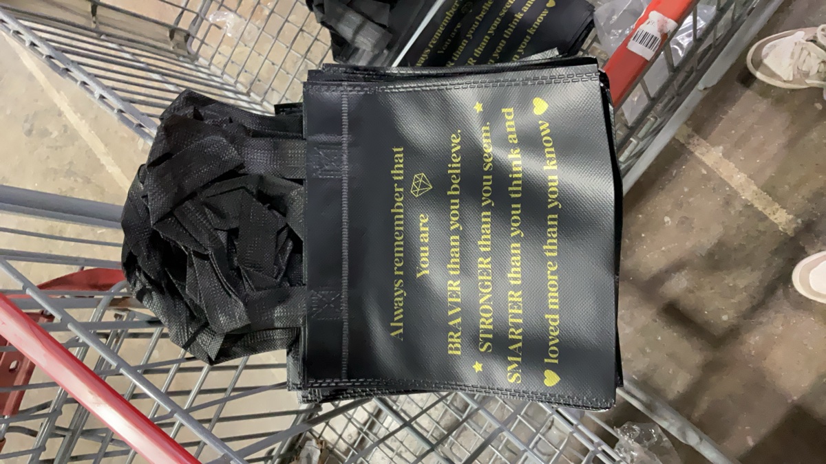 Inspirational Quote Reusable Non-Woven Tote Bags