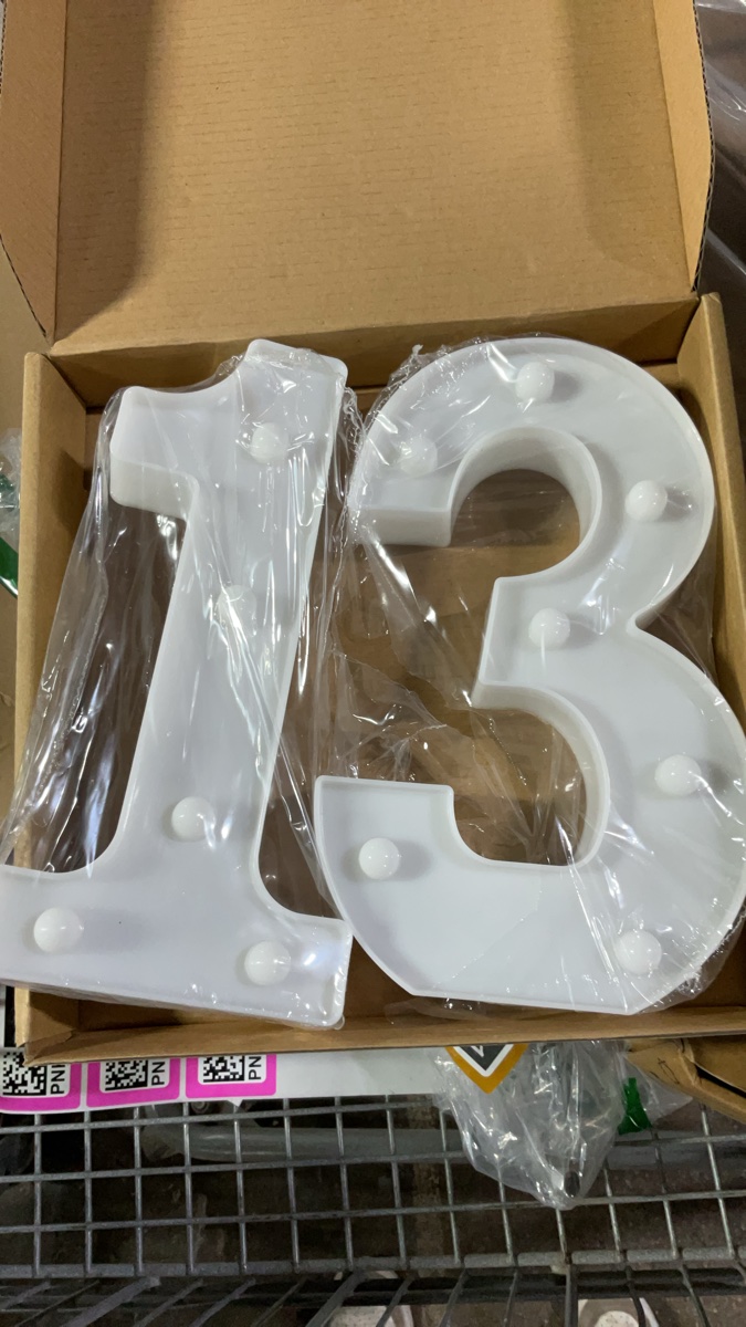 Decorative Light-Up Marquee Numbers 1 and 3
