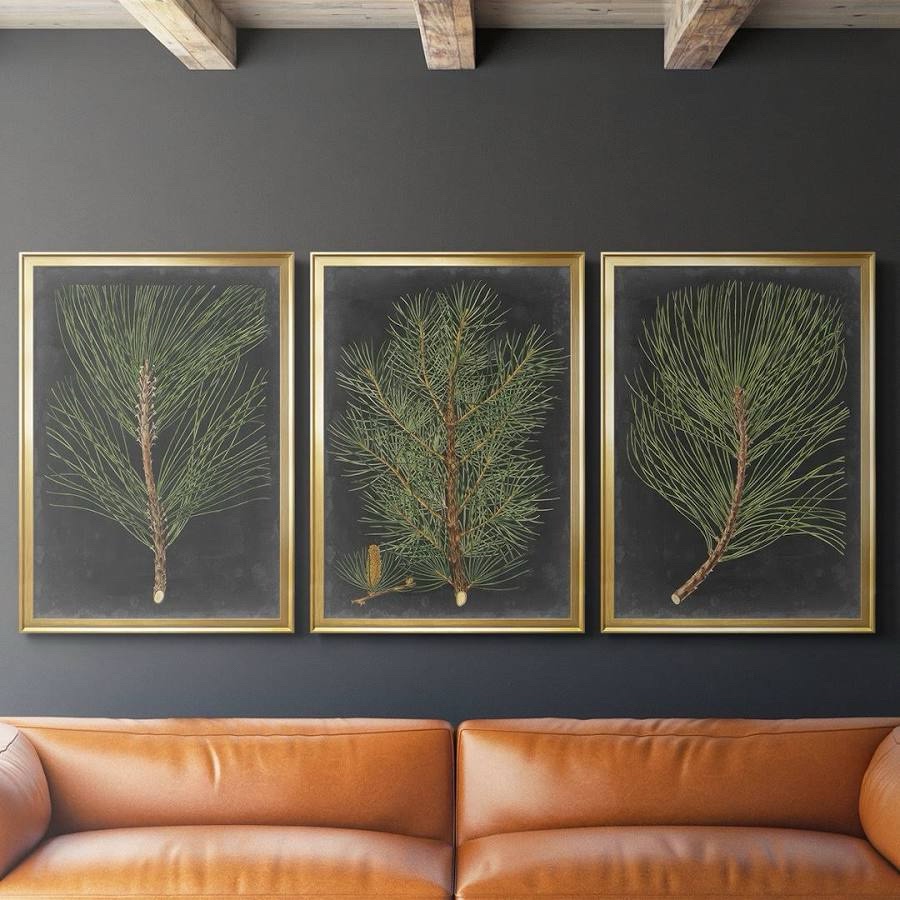 Dramatic Pine I - Custom Framed Wrapped Gallery Canvas - 3 Piece