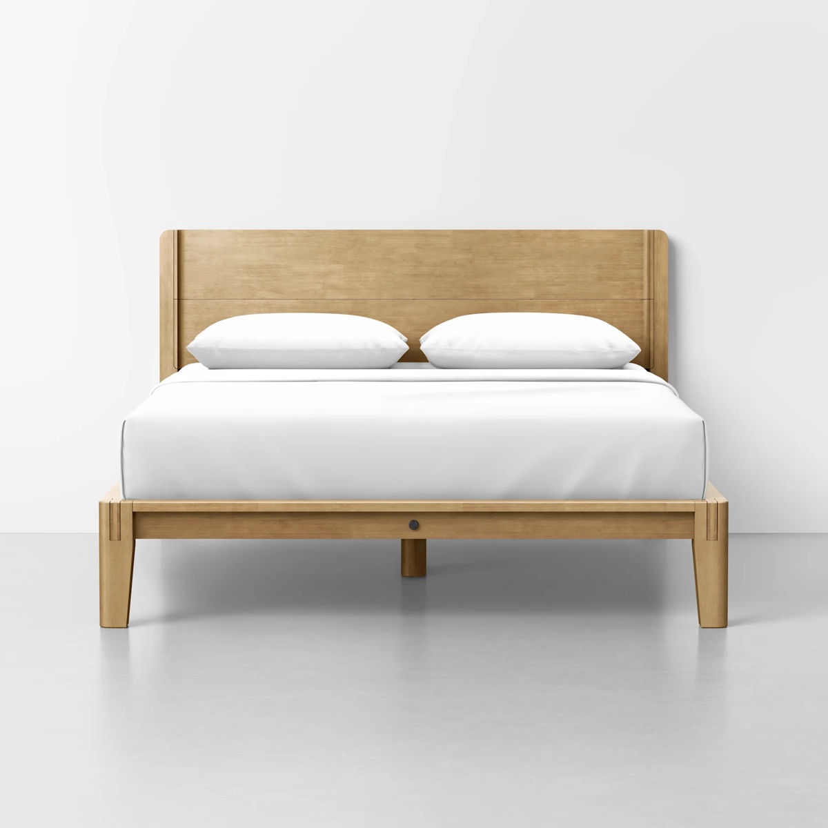 Box 2 of 2 Eco-Flex Furniture Mid Century Full Size Panel Bed, Light Oak Finish
