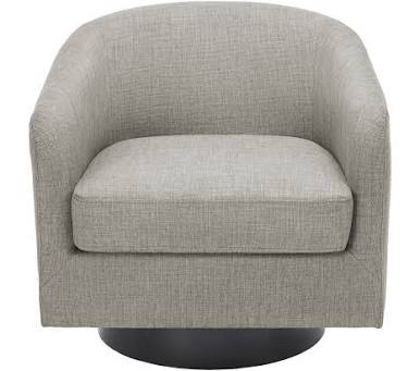 Swivel upholstered barrel chair
