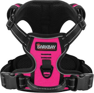 tobeDRI No Pull Dog Harness Adjustable Reflective Oxford - Pink, Large