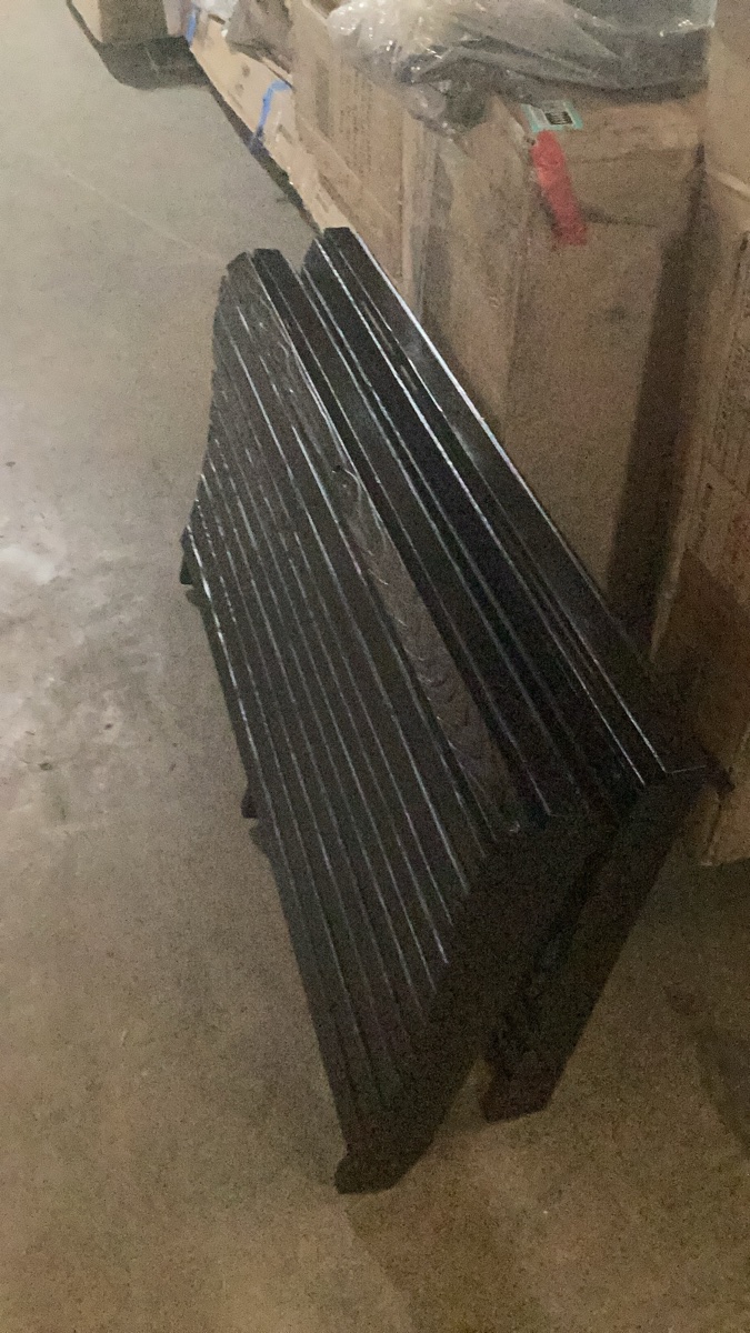 Slatted Wood Folding Room Divider / Privacy Screen, Black