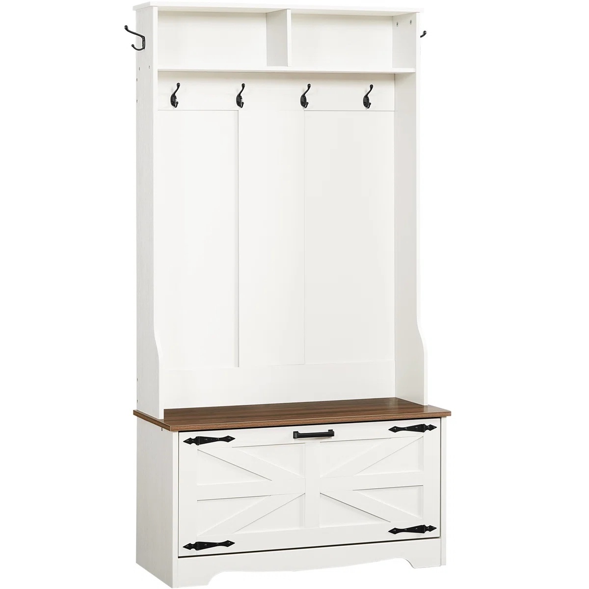 Entryway Hall Tree with Storage Bench and Drawers - Assembly Instructions