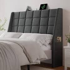 Full Size Pointed Head Bed - Gray