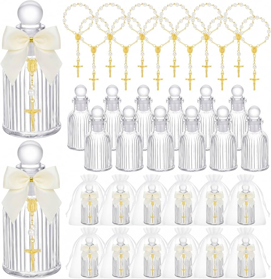 Chuangdi 12 Sets Holy Water Bottle for Church Wedding (Classic, White)
