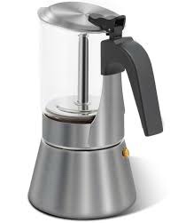 Grasseed Crystal Glass & Stainless Steel Moka Pot - 6 Cup