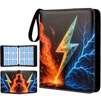 9-Pocket Trading Card Binder with Lightning Graphic