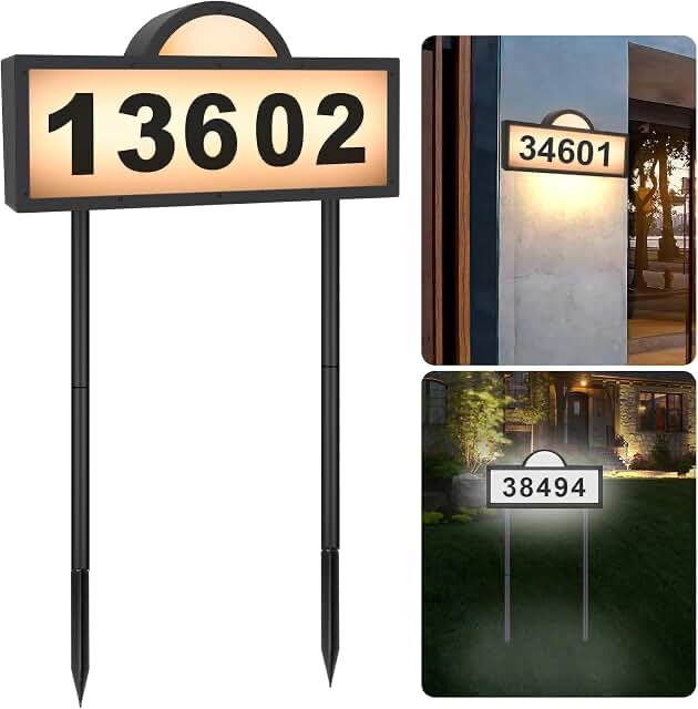 Solar Address Sign Light with 7647 Digits