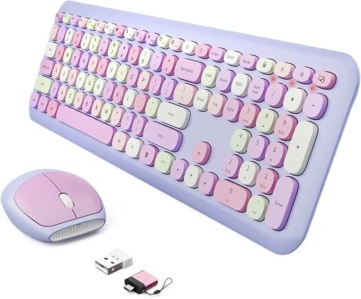 Retro Wireless Keyboard Pink