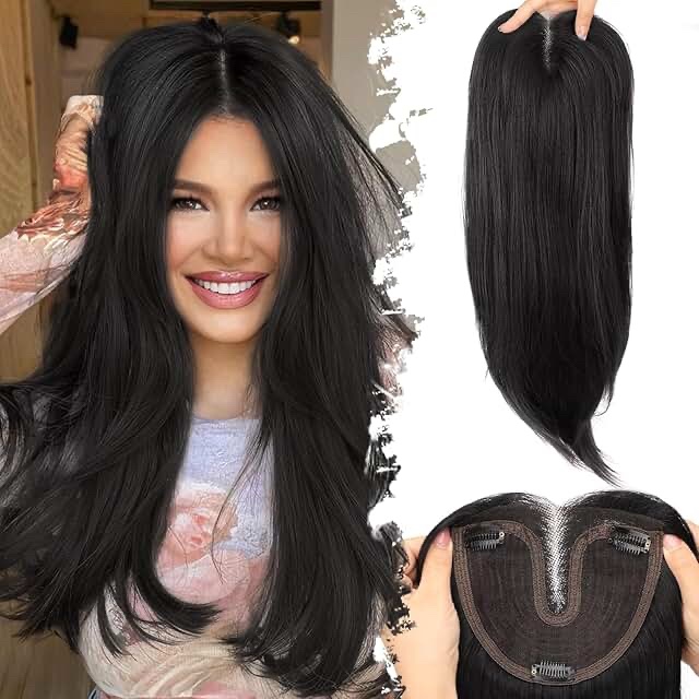 Isaic Hair Toppers for Women 24-inch Daily Use (Jet Black)